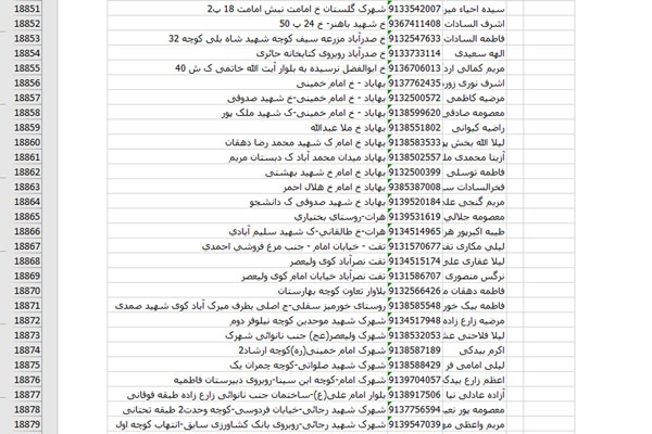 نمونه-بانک-شماره-موبایل-آرایشگران